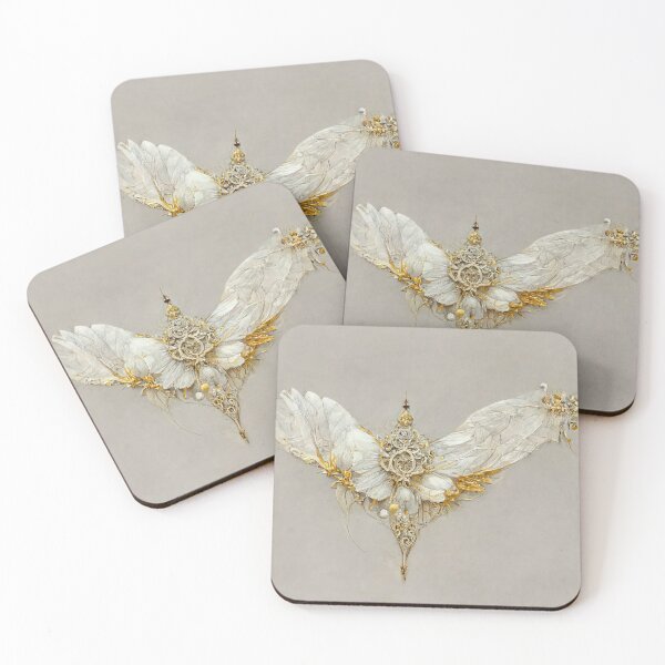 Item preview, Feathered Gold Hearts designed and sold by BellasArtStudio.