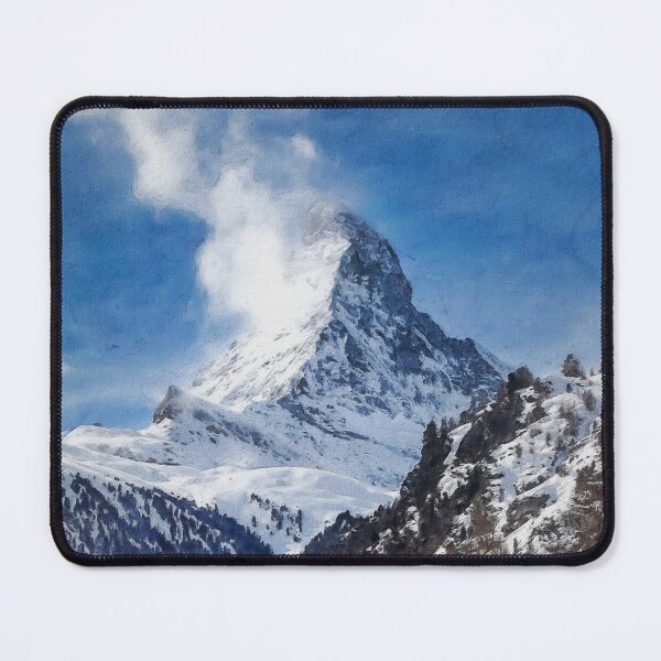 Item preview, Matterhorn Mountain Switzerland Zermatt, European Swiss Alps Mountains, Winter Matterhorn Landscape Oil Paint, Switzerland Highest Peak designed and sold by Paintcorner.