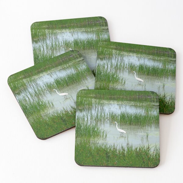 Item preview, Great Egret in Deep Green Marsh Grass designed and sold by ShorelineImages.