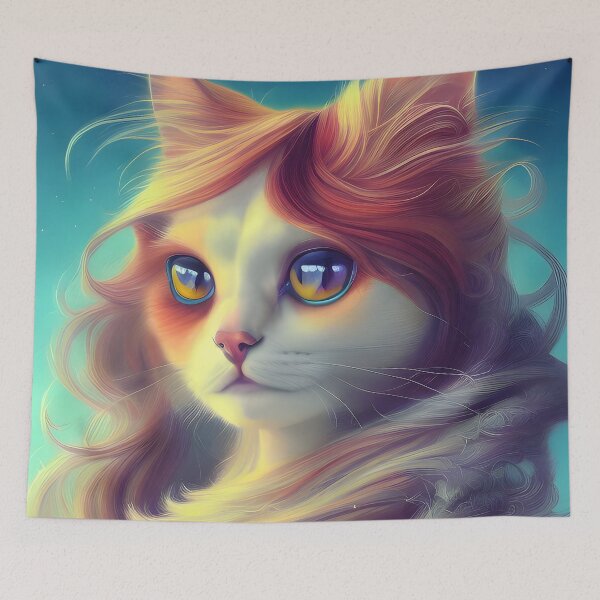 Item preview, Gato pelo largo - Arte digital moderno designed and sold by Ai-michiart.