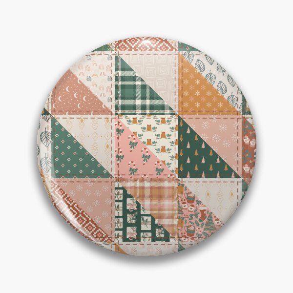 Item preview, Boho Christmas Patchwork Faux Quilt designed and sold by BlossomCreative.