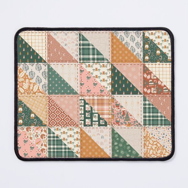 Item preview, Boho Christmas Patchwork Faux Quilt designed and sold by BlossomCreative.