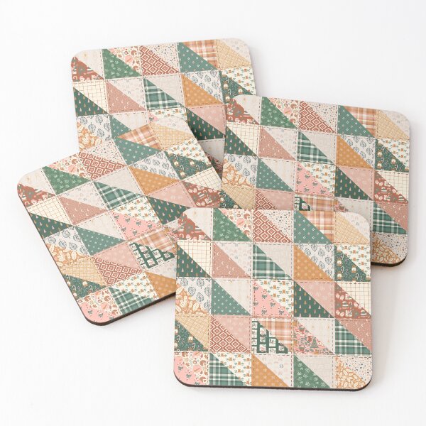 Item preview, Boho Christmas Patchwork Faux Quilt designed and sold by BlossomCreative.