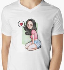 Cute Men's V-Neck T-Shirt