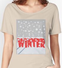 Winter scene with snow track Women's Relaxed Fit T-Shirt