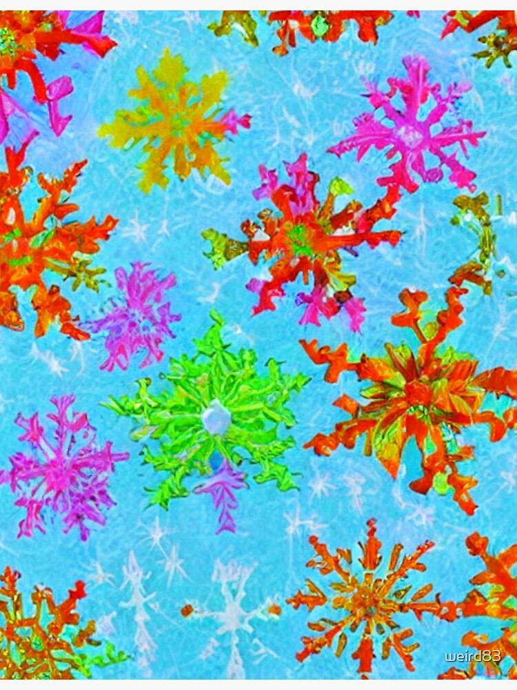 Psychedelic Sponge Paint Snowflakes - Project #45