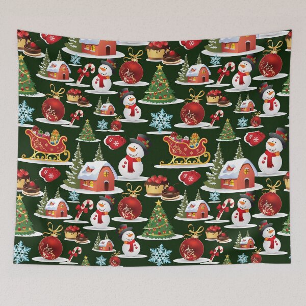 Item preview, Green Snowman Christmas Pattern designed and sold by MixinMadness.