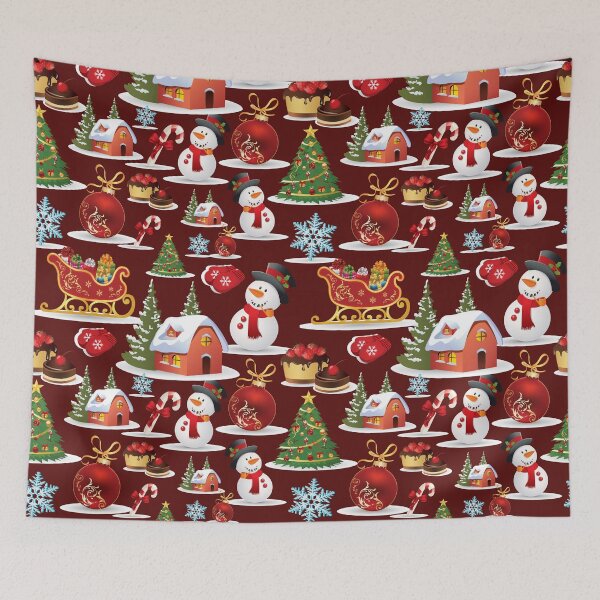 Item preview, Red Snowman Christmas Pattern designed and sold by MixinMadness.