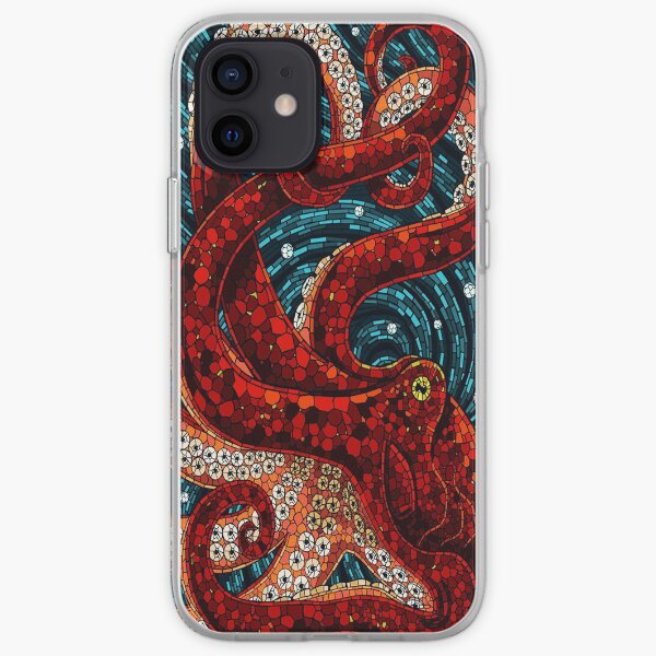Cute Mosaic Octopus iPhone Soft Case