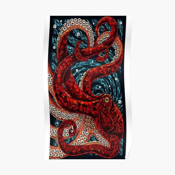Cute Mosaic Octopus Poster