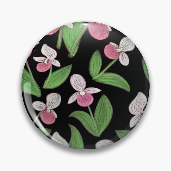 Item preview, Showy Lady Slippers Seamless Pattern - Original & Black designed and sold by EcoElsa.