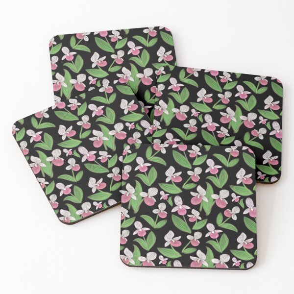Item preview, Showy Lady Slippers Seamless Pattern - Original & Black designed and sold by EcoElsa.