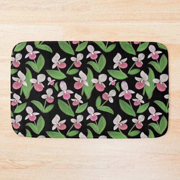 Item preview, Showy Lady Slippers Seamless Pattern - Original & Black designed and sold by EcoElsa.