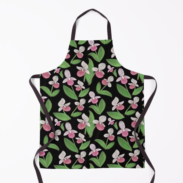 Item preview, Showy Lady Slippers Seamless Pattern - Original & Black designed and sold by EcoElsa.