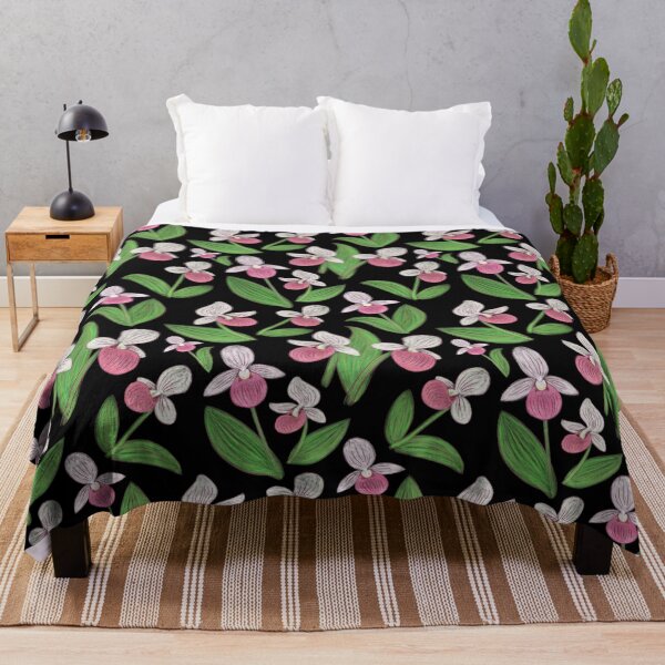 Item preview, Showy Lady Slippers Seamless Pattern - Original & Black designed and sold by EcoElsa.