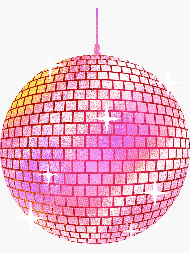 Pink Disco Ball Sticker