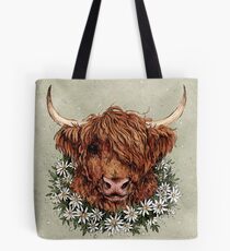 I sure hope this cow isn't allergic to daisies Tote Bag