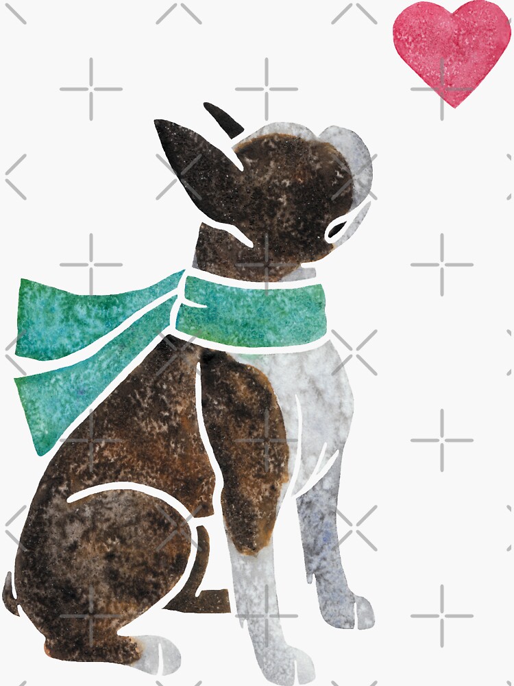 Discover Watercolour Boston Terrier Sticker