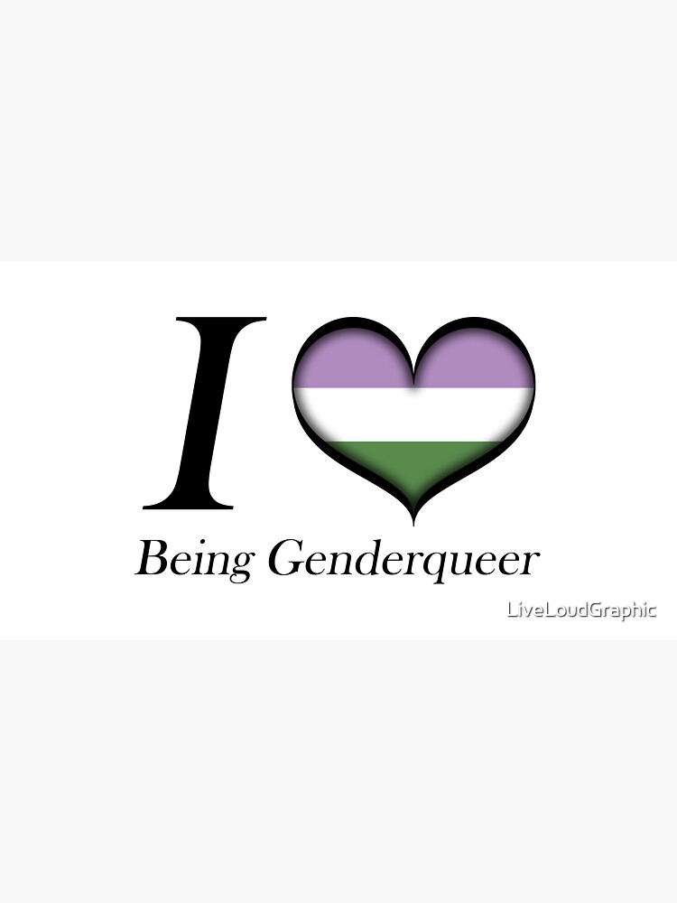 Thumbnail 6 of 6, Bucket Hat, I Heart Being Genderqueer Design Pride Flag Colored Heart designed and sold by LiveLoudGraphic.
