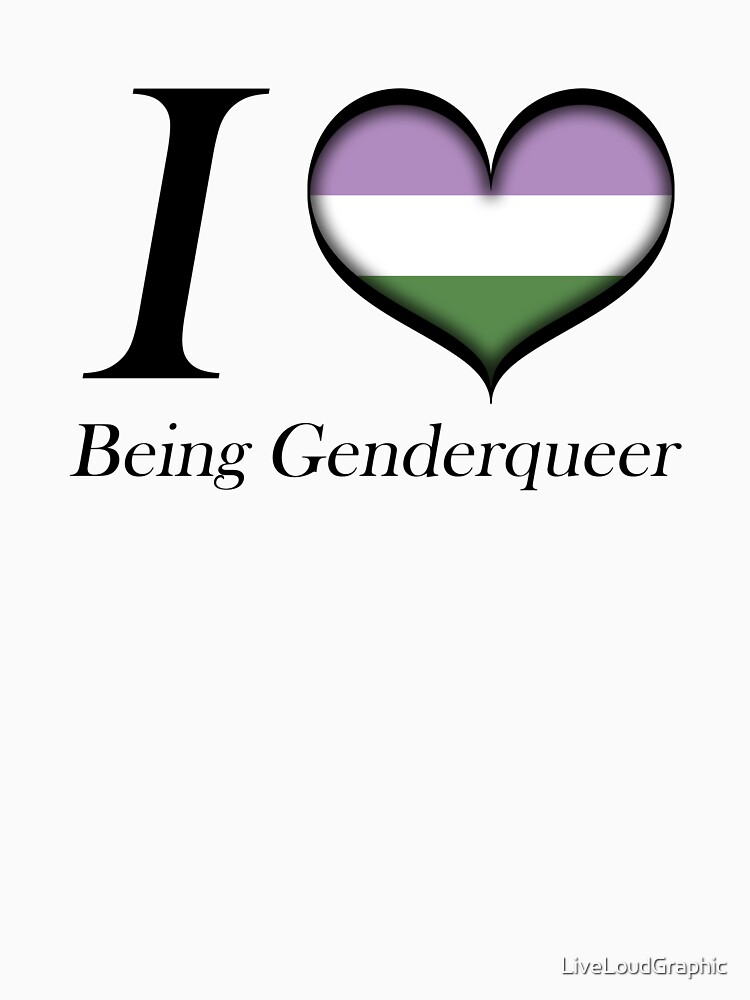 Thumbnail 3 of 3, Racerback Tank Top, I Heart Being Genderqueer Design Pride Flag Colored Heart designed and sold by LiveLoudGraphic.