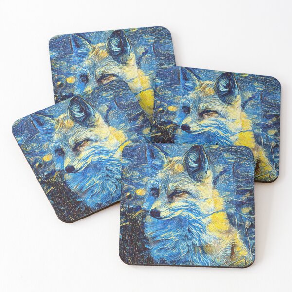Item preview, Good ol' Fox Critter Tribute ... Vincent Van Gogh's Starry Night Style  designed and sold by SeaStories88.