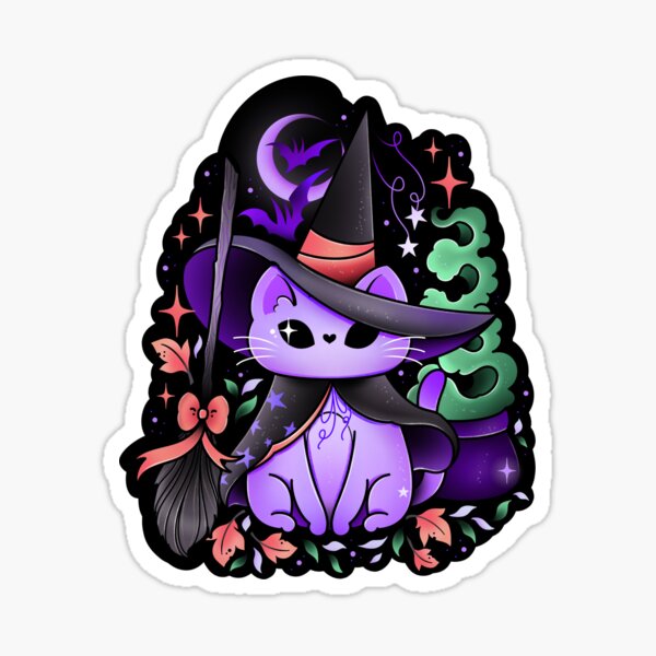 Item preview, Witchy Halloween cat  designed and sold by Texdoodles.