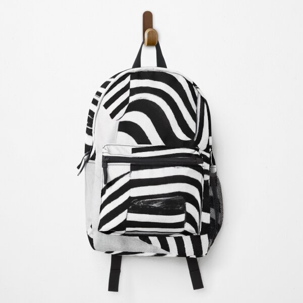 Item preview, Black and White Abstract Face - Stripes - High Contrast Expressionism designed and sold by Inomaly Art.