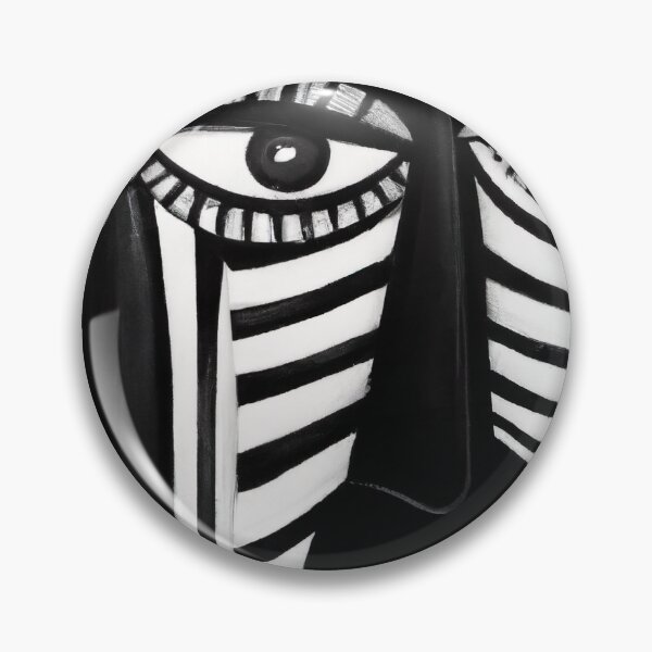 Artikelvorschau, Black and White Abstract Faces - Stripes - High Contrast Expressionism entworfen und verkauft von Inomaly Art.