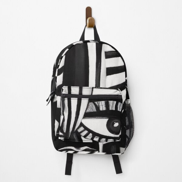 Item preview, Black and White Abstract Faces - Stripes - High Contrast Expressionism designed and sold by Inomaly Art.