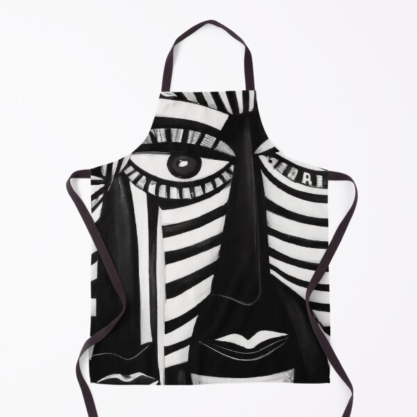 Item preview, Black and White Abstract Faces - Stripes - High Contrast Expressionism designed and sold by Inomaly Art.
