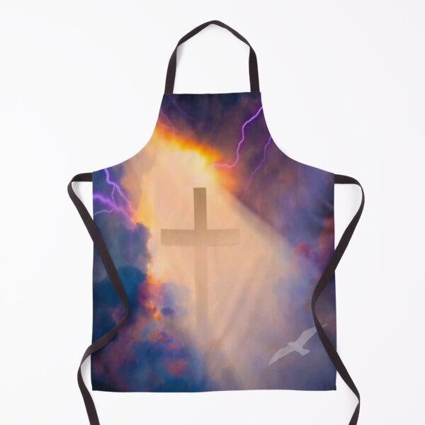 Item preview, Cross Breaking through the Clouds Sunlight Lightning designed and sold by Rowena Jones.
