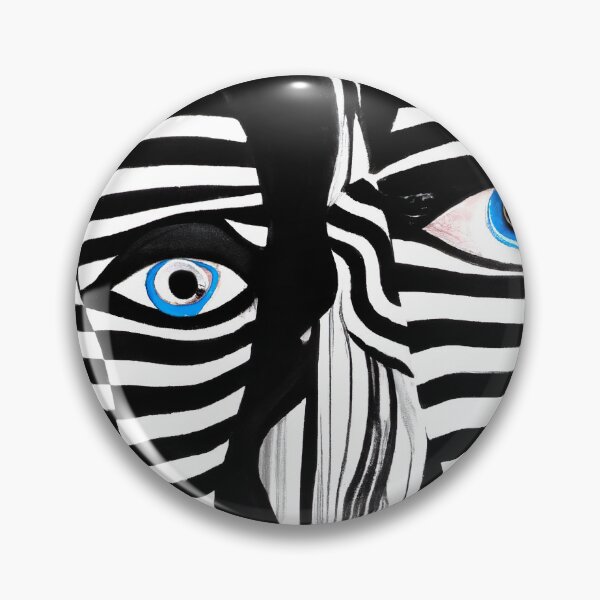 Artikelvorschau, Black and White Abstract Faces - Stripes - High Contrast Expressionism entworfen und verkauft von Inomaly Art.