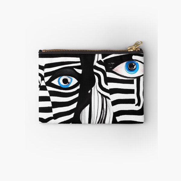Artikelvorschau, Black and White Abstract Faces - Stripes - High Contrast Expressionism entworfen und verkauft von Inomaly Art.