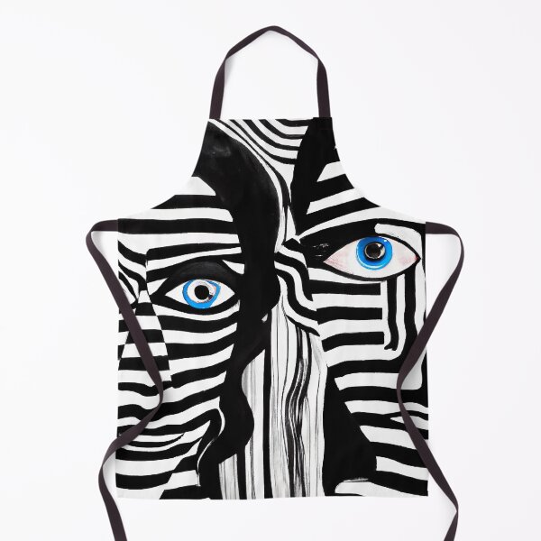 Artikelvorschau, Black and White Abstract Faces - Stripes - High Contrast Expressionism entworfen und verkauft von Inomaly Art.