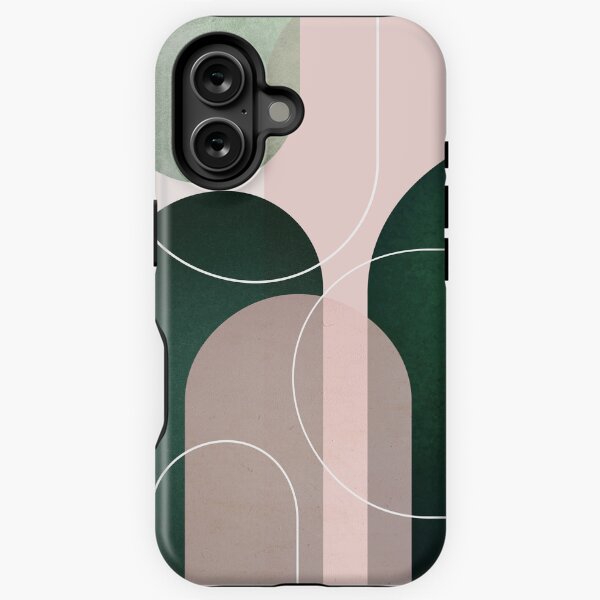 Item preview, Mid Century Arches in Pink and Green 1 designed and sold by UrbanEpiphany.