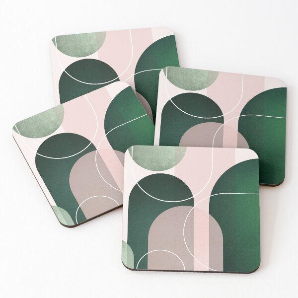 Item preview, Mid Century Arches in Pink and Green 1 designed and sold by UrbanEpiphany.