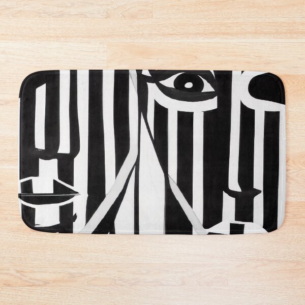 Item preview, Black and White Abstract Faces - Stripes - High Contrast Expressionism designed and sold by Inomaly Art.