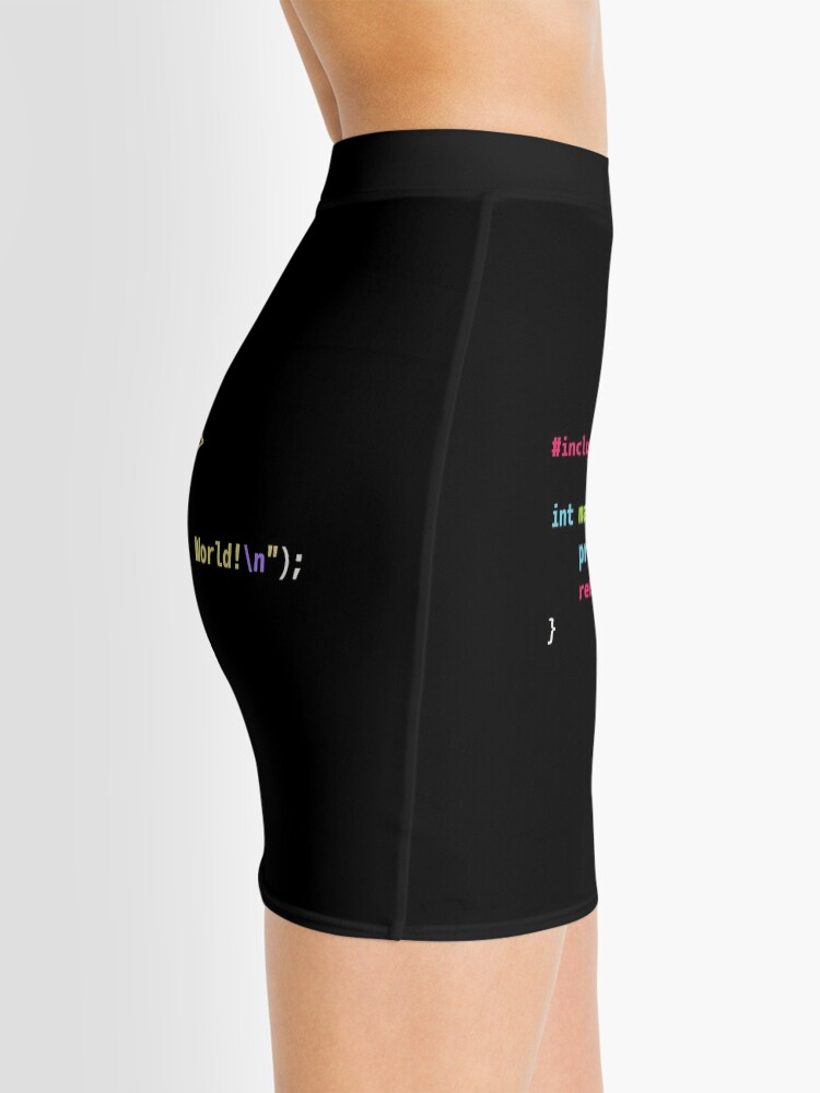 Minijupe hello world c code mise en vidence de la syntaxe dark