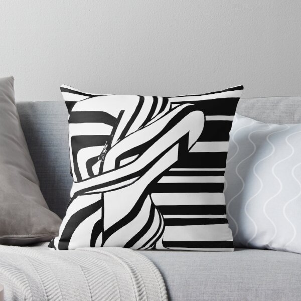 Item preview, Black and White Abstract Couple - Stripes - High Contrast Expressionism designed and sold by Inomaly Art.