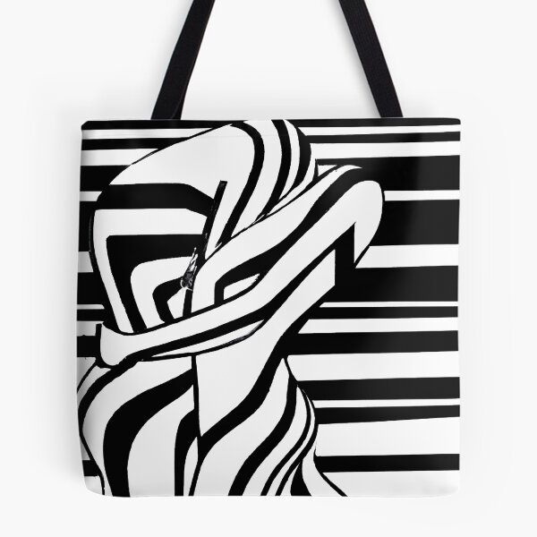 Item preview, Black and White Abstract Couple - Stripes - High Contrast Expressionism designed and sold by Inomaly Art.