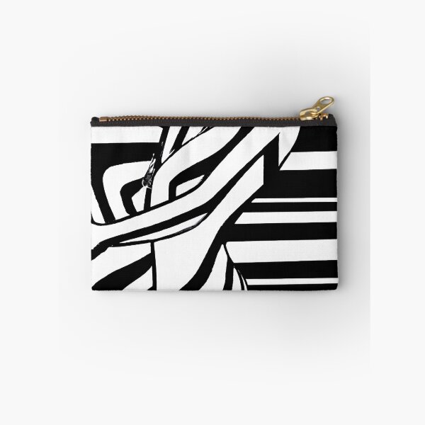 Artikelvorschau, Black and White Abstract Couple - Stripes - High Contrast Expressionism entworfen und verkauft von Inomaly Art.