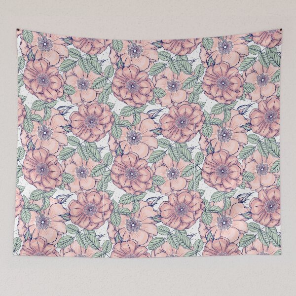 Item preview, Patrón de flores rosadas designed and sold by Stormpaint.