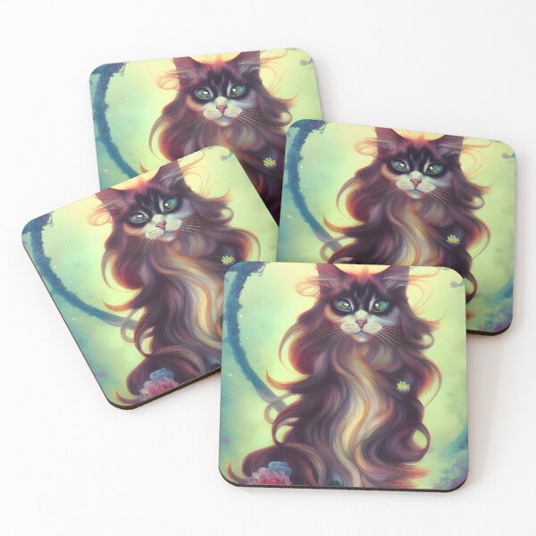 Item preview, Long Haired Cat - Modern Digital Art designed and sold by Ai-michiart.