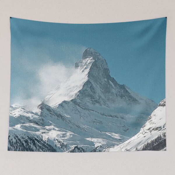 Item preview, Matterhorn Mountain Switzerland Zermatt, European Swiss Alps Mountains, Winter Matterhorn Landscape Oil Paint, Switzerland Highest Peak designed and sold by Paintcorner.