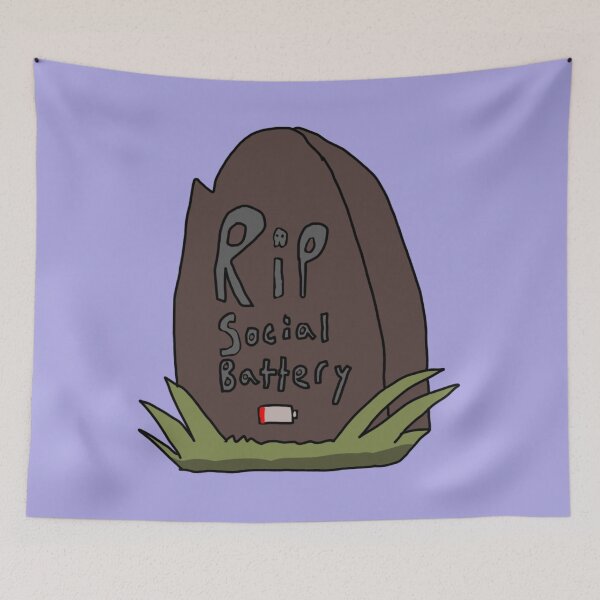 Item preview, RIP Social Battery designed and sold by Usagicollection.