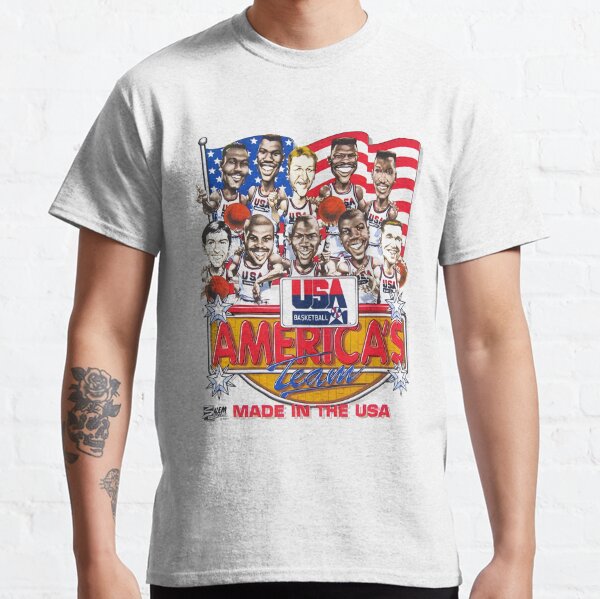 DREAM TEAM USA BASKETBALL VINTAGE 1992 OLYMPIC CARICATURE NBA TSHIRT ADULT  MEDIUM – The Felt Fanatic