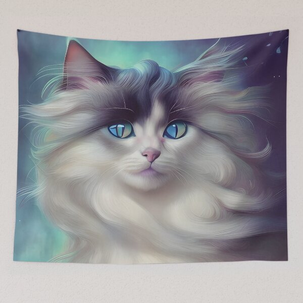 Item preview, Long Haired Cat - Modern Digital Art designed and sold by Ai-michiart.