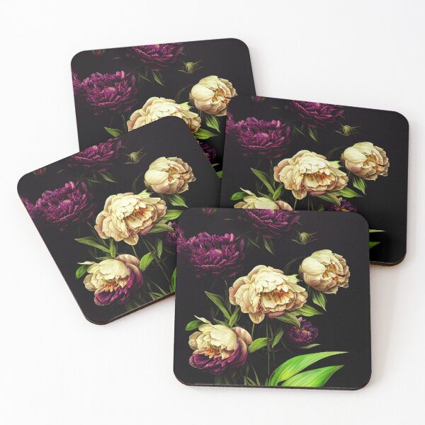 Item preview, Elegant Dark Florals Peonies & Roses designed and sold by Ealaionta Design.