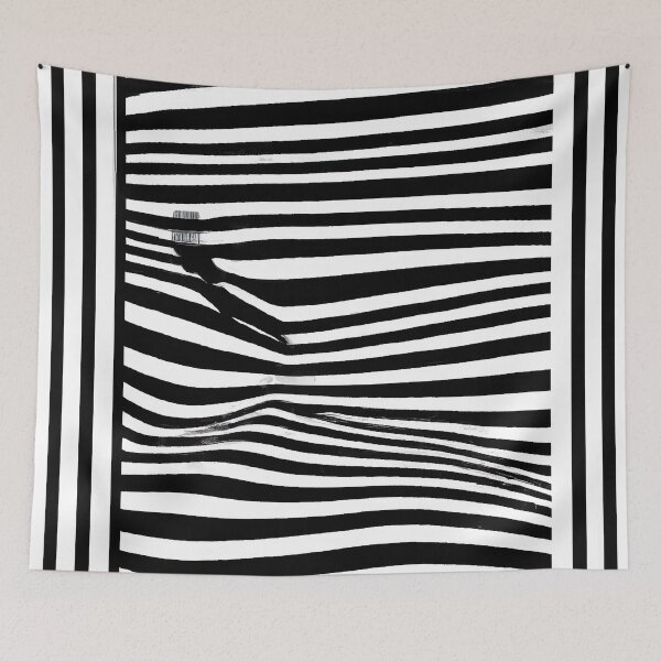 Item preview, Black and White Abstract Hill - Stripes - High Contrast Expressionism designed and sold by Inomaly Art.