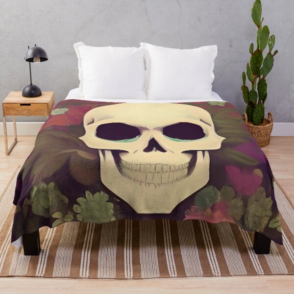 Item preview, Vintage flowers watercolors and cool skull designed and sold by ZiolaRosa.